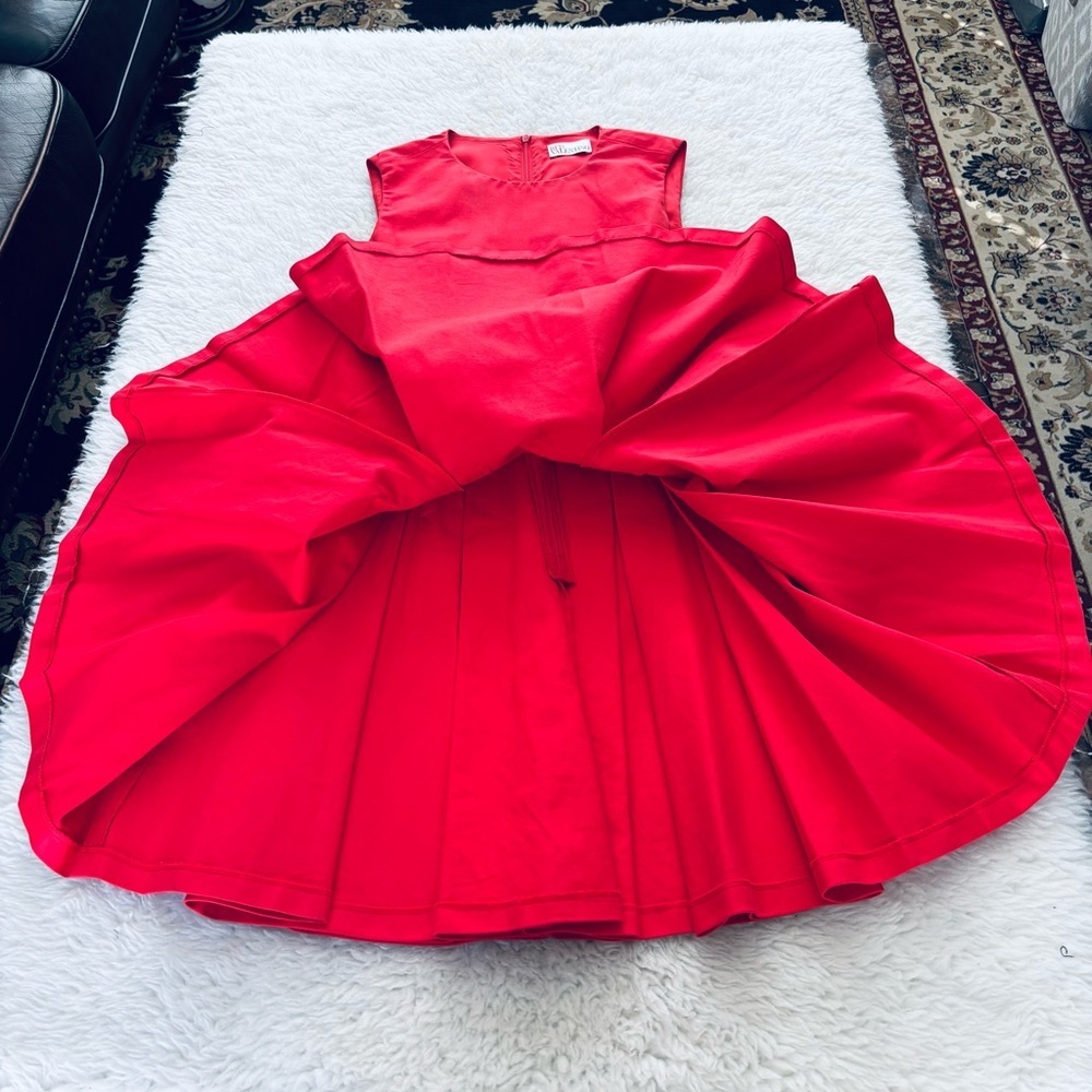 RED Valentino RN# 43835 Red Pleated Dress size EU 38 US XS-S - Picture 3 of 15